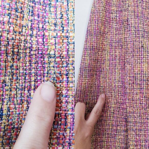 BCBGMAXAZRIA Tweed Silk & Metallic Blend Skirt Barbie Style Business/Career SZ 4 - Picture 7 of 8